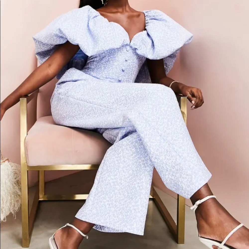 Asos Floral Jacquard Jumpsuit